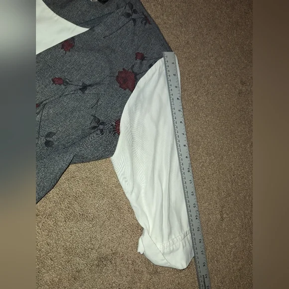 Chad Stevens 2 piece pants  suit / size 16w / gray with floral design - Picture 11 of 15